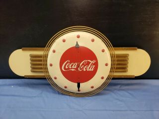 Vintage Coca - Cola 1940s Art Deco Electric Clock Coke