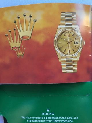 VINTAGE RARE 1980 ROLEX DAY DATE 18038 BOOKLET,  SLEEVE 3