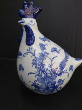 Blue & White Chinese Porcelain Ceramic Rooster
