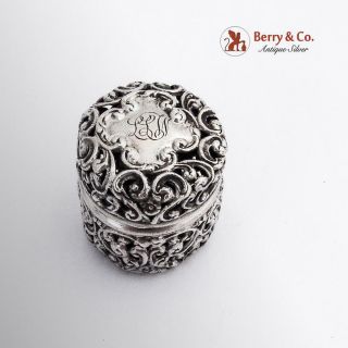 Floral Scroll Openwork Thimble Holder Unger Brothers Sterling Silver 1900