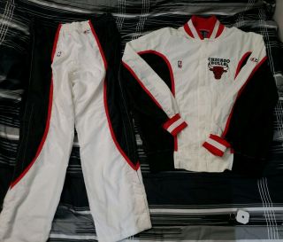Vintage Chicago Bulls Champion Warm Up Suit Xxl Jacket Pants Vtg 90s 1995 Jordan