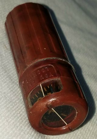 WWII Antique Match Holder/Compass Combo/Vintage Bakelite 2pc Tube/Armed Forces 2
