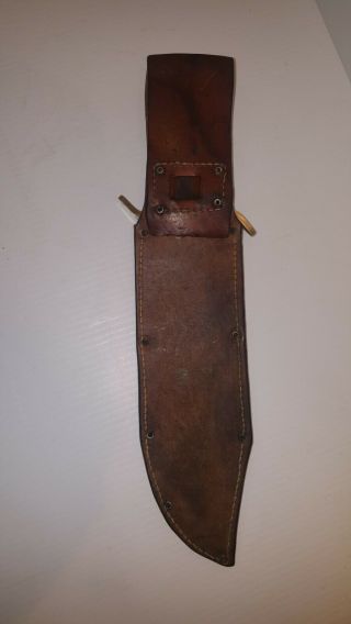 Vintage Western Bowie knife and sheath.  Pre w49.  Boulder,  Colorado Vietnam era 7
