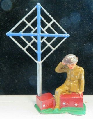 Vintage Barclay Lead Toy Soldier Wireless Operator B - 147 Paint