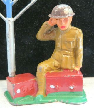 Vintage Barclay Lead Toy Soldier Wireless Operator B - 147 Paint 2