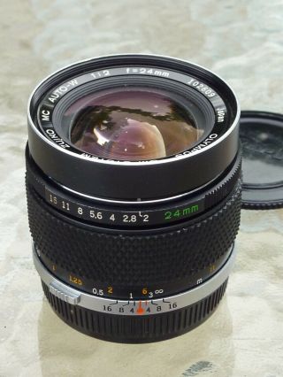 Vintage Olympus OM - System Zuiko MC Auto - W 24mm f: 2.  0 wide - angle lens 2