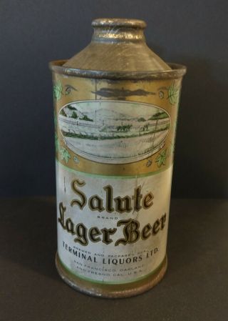 Salute Lager Beer Cone Top Beer Can - Rare