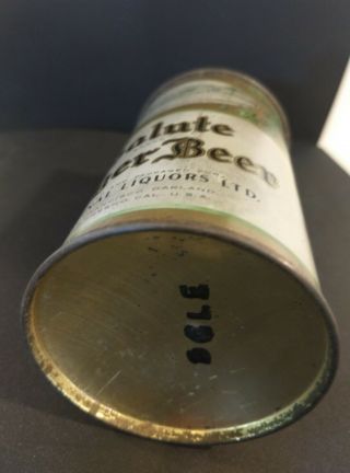 Salute Lager Beer Cone Top Beer Can - Rare 4