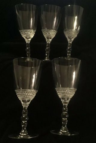 Vintage Crystal Wine Glasses Hobnob Bowl Base And Bubble Stem