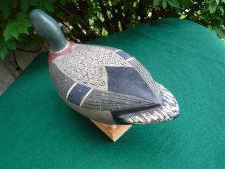 Charles Perdew Henry IL Hollow Body Mallard Duck Decoy Paint 4