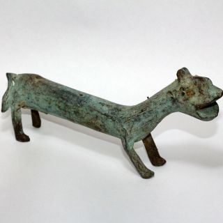 Intact - Near East Late Post Medieval Bronze Animal Statue Ornament Ca 1600 Ad