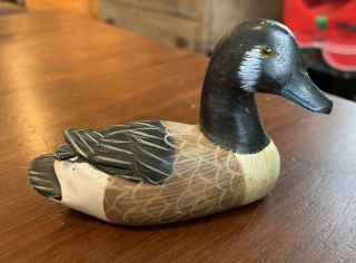 Small Vintage Hand - Carved Wooden Duck Or Canada Goose Decoy Figure,  Vermont