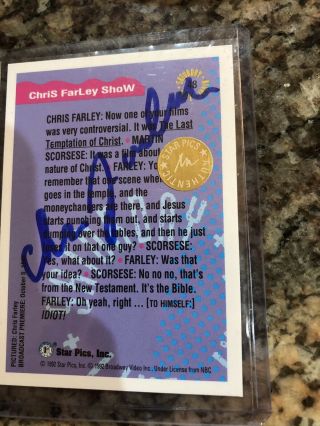 Chris Farley Hand Signed Star Pics Authenticated SNL Trading Card VERY RARE 3