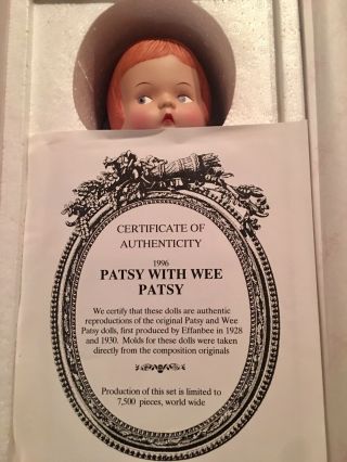 Rare Effanbee Porcelain Patsy Doll with Wee Pasty P226 LE Circa 1996 NIB 5