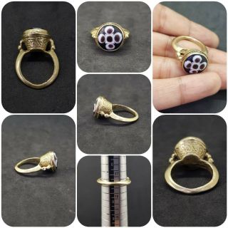A Wonderful And Unique Gold Gilded Old Ring With Eye Gabree Lovely Ae3