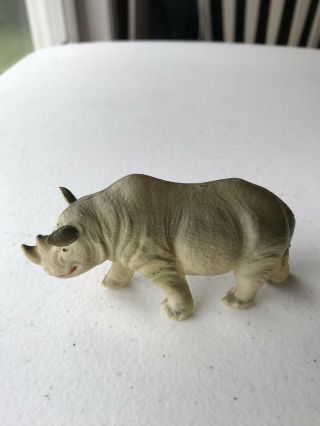 Vintage Celluloid Rhinoceros 4 " Long 2 " Tall (made In Occupied Japan)