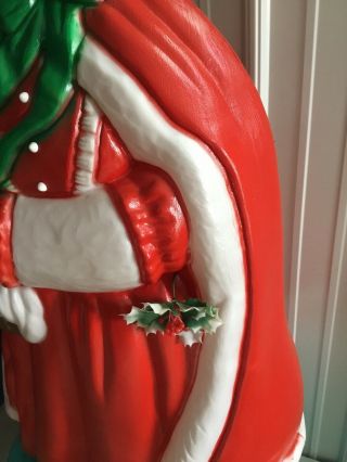 African American Black Mrs Santa Claus christmas yard art Blow Mold RARE VINTAGE 7