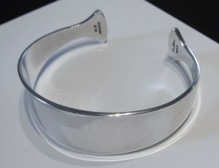 Hans Hansen (later Georg Jensen) Vintage Silver Cuff Bangle Bracelet.