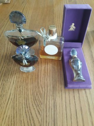4 Vintage Guerlain Perfume Bottles W/ Perfume