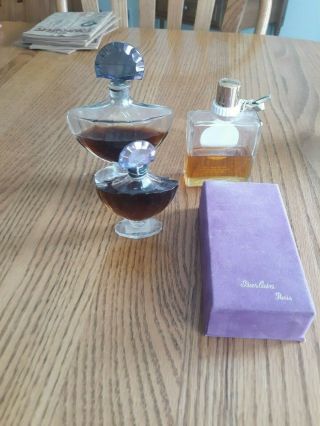 4 Vintage Guerlain Perfume Bottles w/ Perfume 7