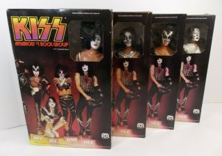 Vintage Kiss Mego 12 " Action Figure Set 1978 Gene Ace Paul Peter