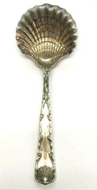 Antique Tiffany & Co Wave Edge/shell Sterling Silver 9 " Serving Spoon/ladle