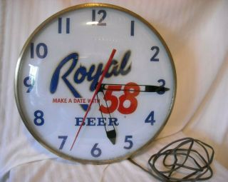 RARE Royal 58 Beer PAM Clock - Perfectly 2