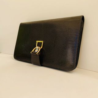 Authentic Gucci Vintage Brown Snakeskin Clutch/ Purse/ Belt Bag.
