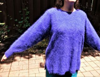 54 " Xxl Venesha Big 80 Angora Sweater Fluffy Furry Fuzzy Soft Vintage 2xl