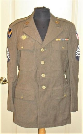 Wwii Ww2 Us Army Air Force Cbi Uniform Coat Jacket Sz 40r