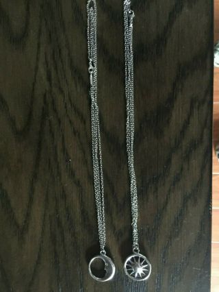 Tiffany & Co Sterling Silver.  925 Half Moon Man & Full Sun Charms & Chains