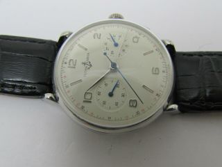 Vintage Ulysse Nardin 2 register Chronograph Winding 37mm Men Watch 11