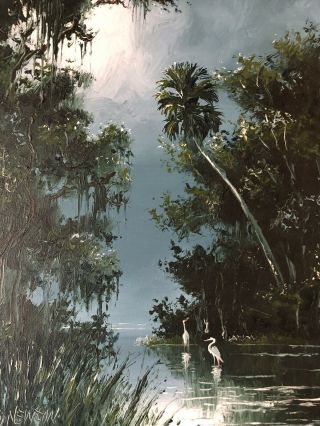 Rare Sam Newton Highwaymen Oil On Canvas,  12x16 “misty River”