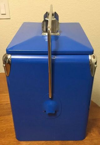 Vintage Style Retro Blue Metal Pepsi Cola Cooler with Bottle Opener Made In USA 5