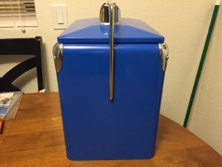 Vintage Style Retro Blue Metal Pepsi Cola Cooler with Bottle Opener Made In USA 7