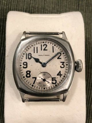Vintage 1929 Post WWI WALTHAM Military Trench Watch 3/0 Illinois Case - TICKING 2