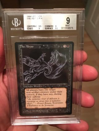 1994 Legends Magic The Gathering Mtg Black Rare Bgs 9 The Abyss Beckett