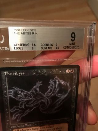 1994 Legends Magic The Gathering MTG Black Rare BGS 9 The Abyss Beckett 5