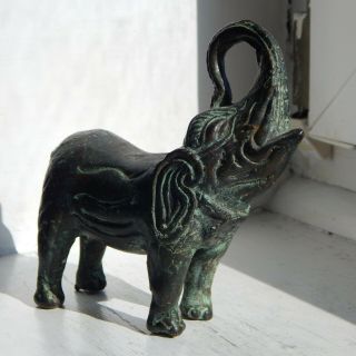 A Very Unusual Antique Bronze Elephant - Perhaps Chinese Or Middle Eastern??