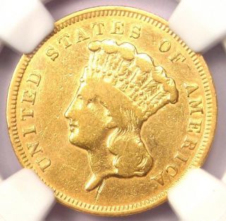 1857 - S Three Dollar Indian Gold Coin $3 - Certified Ngc Vf Details - Rare Date
