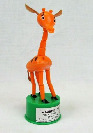 Vintage Push Puppet Gabriel The Giraffe Plastic Kohner Bros.  Toy Collectible