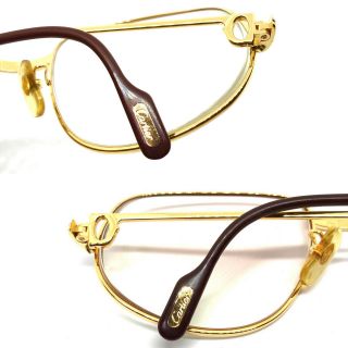 CARTIER Romance Louis Vintage Eyeglasses / Sunglasses Gold Silver 56 - 16 - 130 3