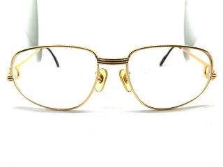 CARTIER Romance Louis Vintage Eyeglasses / Sunglasses Gold Silver 56 - 16 - 130 4