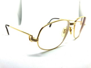 CARTIER Romance Louis Vintage Eyeglasses / Sunglasses Gold Silver 56 - 16 - 130 5