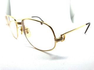 CARTIER Romance Louis Vintage Eyeglasses / Sunglasses Gold Silver 56 - 16 - 130 6