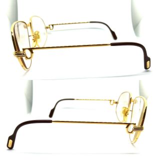 CARTIER Romance Louis Vintage Eyeglasses / Sunglasses Gold Silver 56 - 16 - 130 7