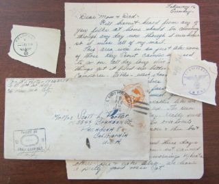Wwii Letters D - Day 1st Division Germany " Buz Bombs " Nazi Swastika,  Kia Related