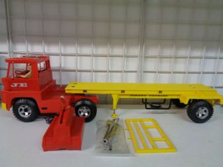Vintage 1965 Topper Toys Johnny Express Tractor Trailer Truck Flatbed
