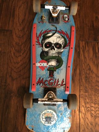 Vintage 1980’s Powell Peralta Mike Mcgill Deck Complete W/ Extra Vintage Wheels