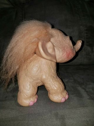 Vintage Dam Patent Elephant Troll Doll peach Hair Made in the United States 2